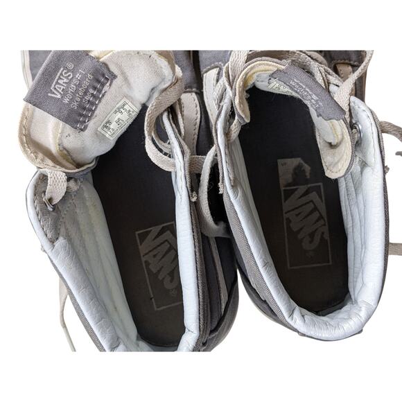Vans Sk8 Hi Shoes Mens 8 Womens 9.5 Gray Canvas High Top Skate Sneakers Lace Up